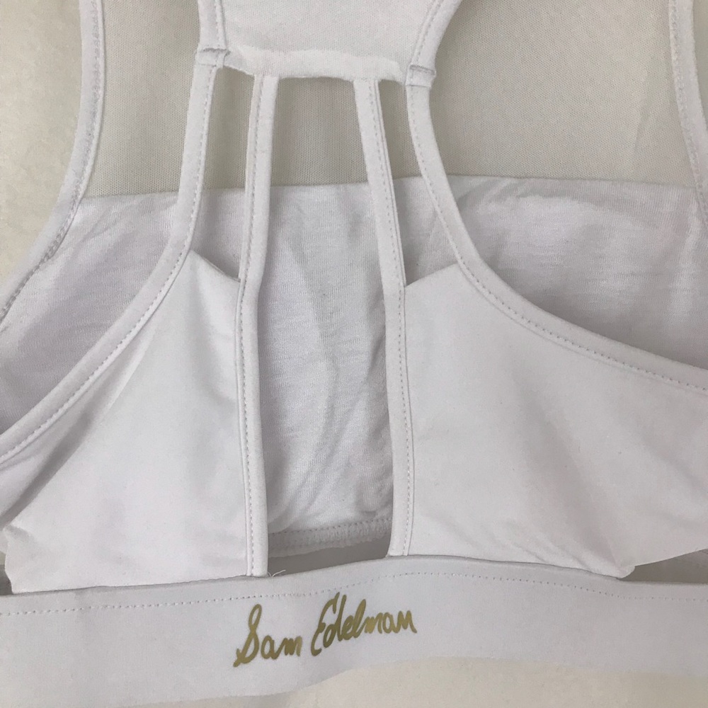 ⭐️Sold⭐️NWT Sam Edelman White Mesh High Neck Bra - Picture 3 of 6